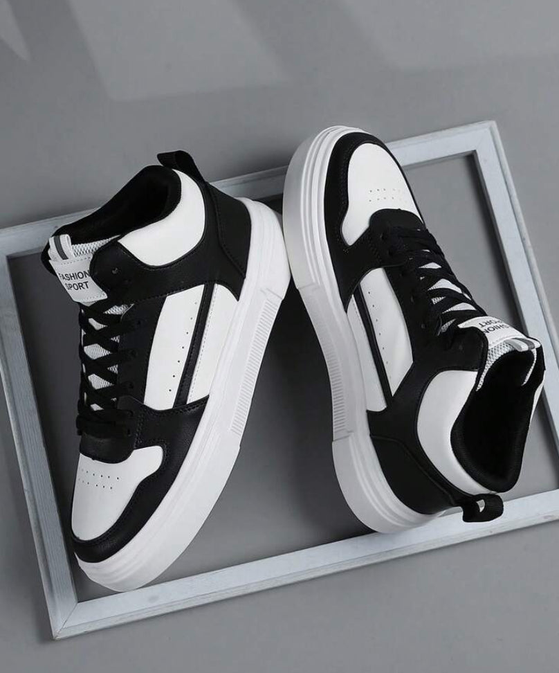 High Top Men's Sports Shoes Sneakers Men Casual Skateboard Shoes Skate Shoes Male Daily Wear All-Match Footwear Walking Shoes Fashion Breathable Lightweight EVA Sole