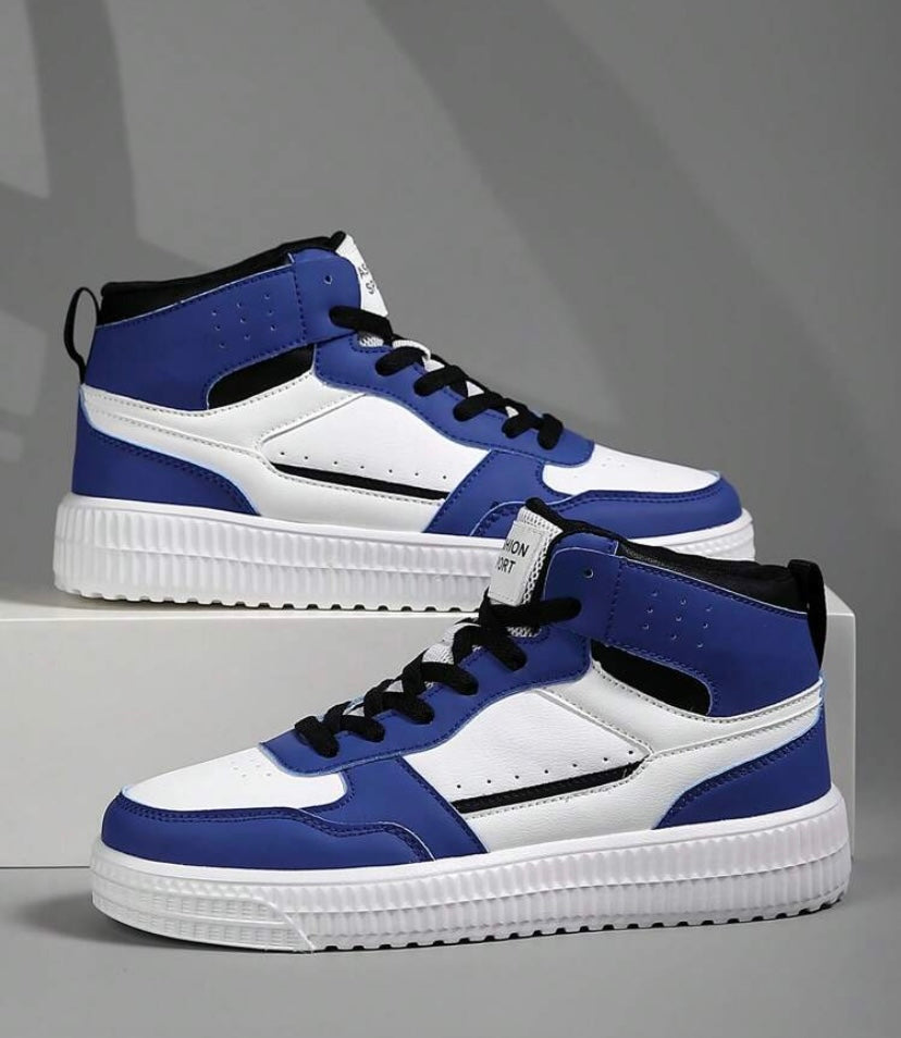 High Top Men's Sports Shoes Sneakers Men Casual Skateboard Shoes Skate Shoes Male Daily Wear All-Match Footwear Walking Shoes Fashion Breathable Lightweight EVA Sole