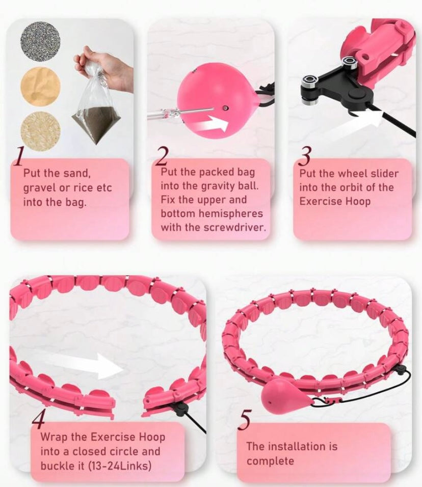 Weighted Hula Hoop – Adjustable Fit Hoop for Weight Loss
