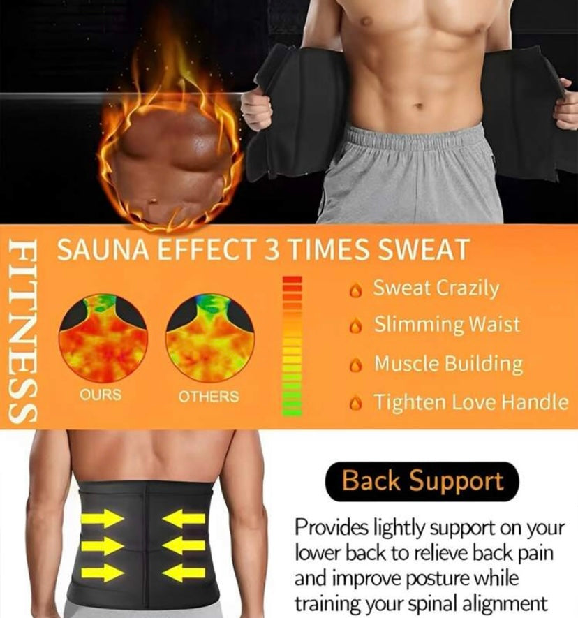 Sauna Waist Trimmer Belt for Men