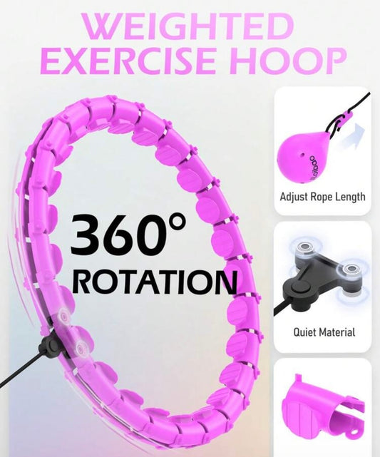 Weighted Hula Hoop – Adjustable Fit Hoop for Weight Loss