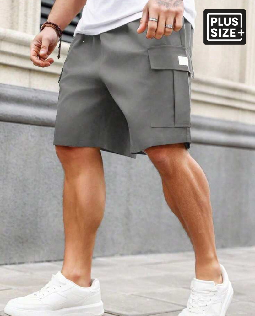 Manfinity Homme Plus Size Men's Loose Fit Cargo Shorts With Embellished Design